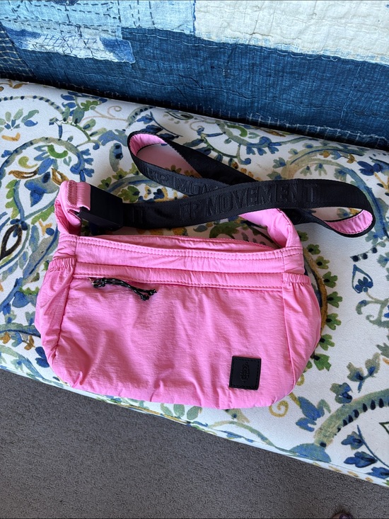 FP Movement by Free People Handbags - FP Movement by Free People Pink Crossbody Sling with Black Adjustable Strap